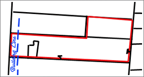 Sample Deed Plan extract showing T marks