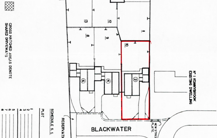 Land Registry Deed Plan with T marks